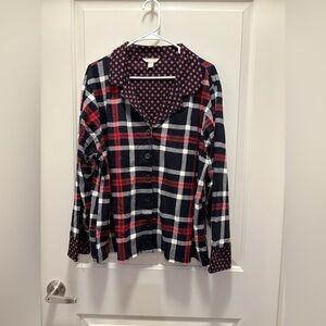 Vera Bradley Black and Red Floral Shirt